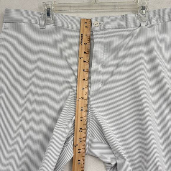 Nike Golf Pants Mens Size 40 x 32 White Gray Stripe Waist Grip Stretch Dri-Fit - Picture 10 of 13